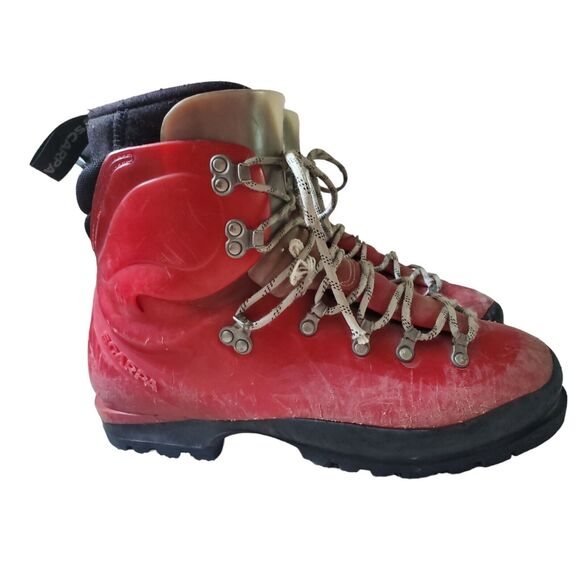 Scarpa Omega Mountaineering Ice Climbing Red Plastic Boots Men UK 9 READ SCUFFS - Picture 6 of 16